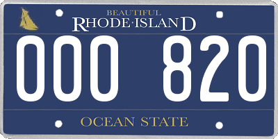 RI license plate 000820