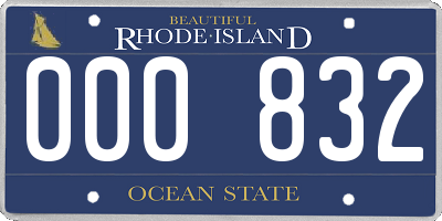 RI license plate 000832