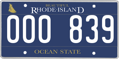 RI license plate 000839