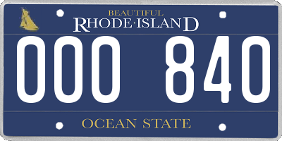 RI license plate 000840