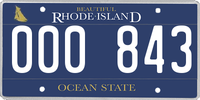 RI license plate 000843
