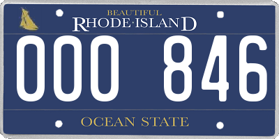 RI license plate 000846