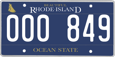 RI license plate 000849