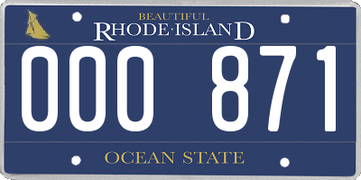 RI license plate 000871