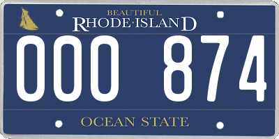 RI license plate 000874
