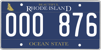 RI license plate 000876