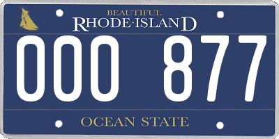 RI license plate 000877