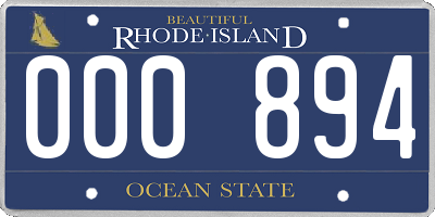 RI license plate 000894