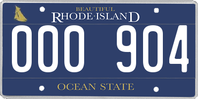 RI license plate 000904