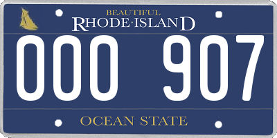RI license plate 000907