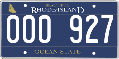 RI license plate 000927