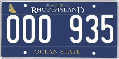 RI license plate 000935