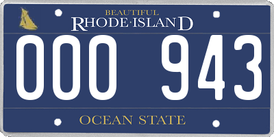 RI license plate 000943