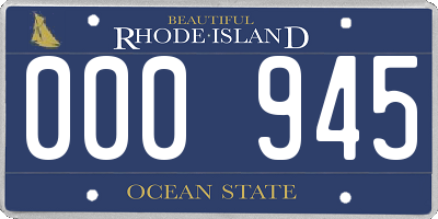 RI license plate 000945