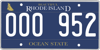 RI license plate 000952
