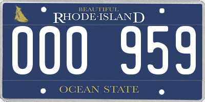 RI license plate 000959