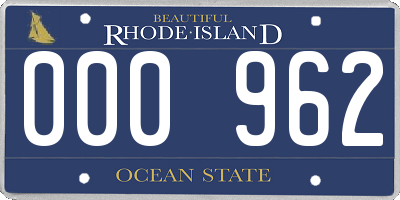 RI license plate 000962
