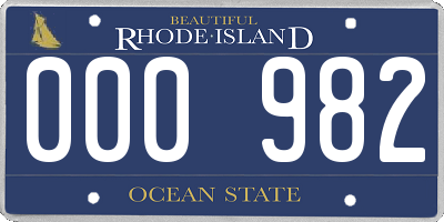 RI license plate 000982