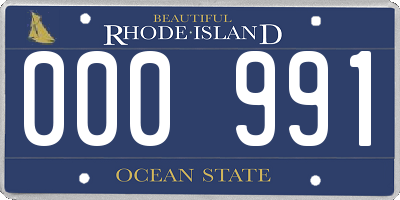 RI license plate 000991