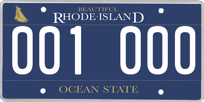 RI license plate 001000