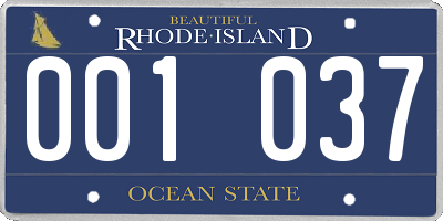 RI license plate 001037
