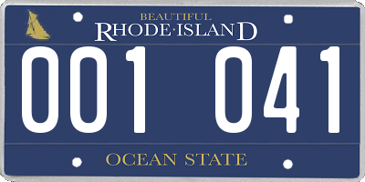 RI license plate 001041
