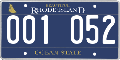 RI license plate 001052