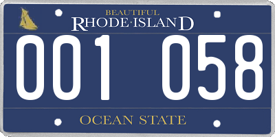 RI license plate 001058