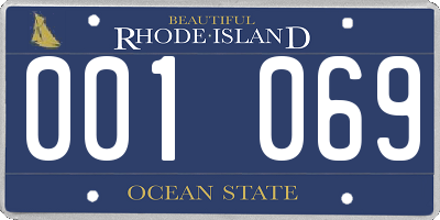 RI license plate 001069