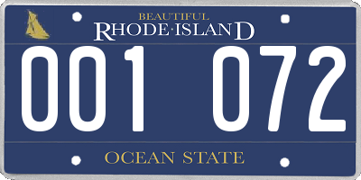 RI license plate 001072