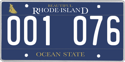 RI license plate 001076