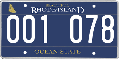 RI license plate 001078