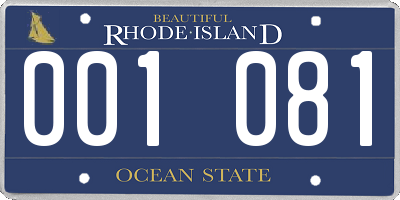 RI license plate 001081