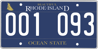 RI license plate 001093