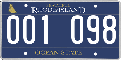 RI license plate 001098