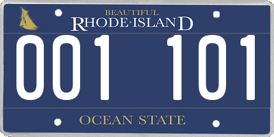 RI license plate 001101