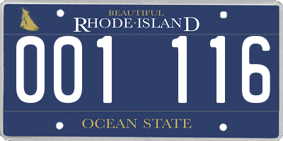 RI license plate 001116