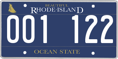 RI license plate 001122