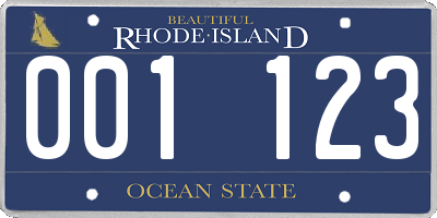 RI license plate 001123
