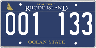 RI license plate 001133