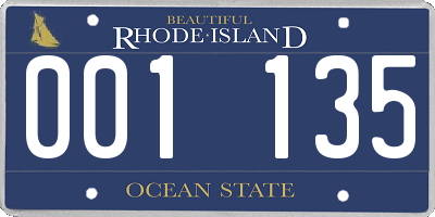 RI license plate 001135