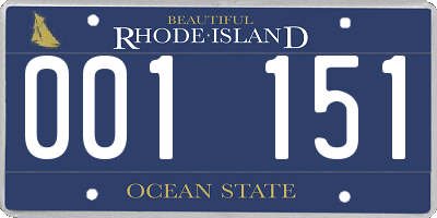 RI license plate 001151