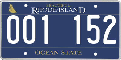 RI license plate 001152