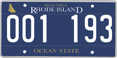 RI license plate 001193