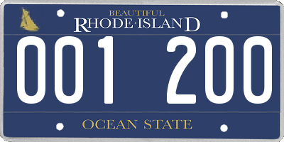 RI license plate 001200