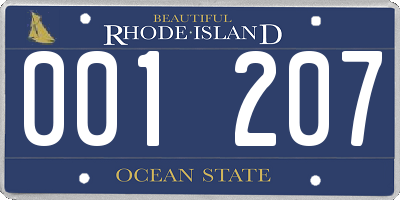 RI license plate 001207