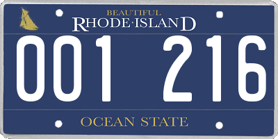 RI license plate 001216