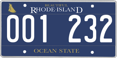 RI license plate 001232