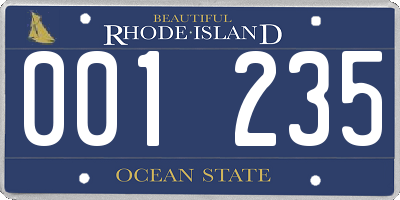 RI license plate 001235