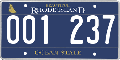 RI license plate 001237